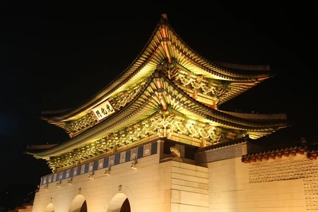 夜景-韩国-光化门-佳能-6d 图片素材
