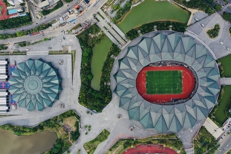 深圳市-建築-生活-建筑-龙岗大运体育中心 图片素材