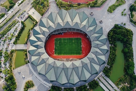 深圳市-建築-生活-建筑-龙岗大运体育中心 图片素材