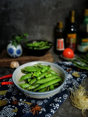 蔬菜-豌豆-水煮-绿色-豌豆 图片素材
