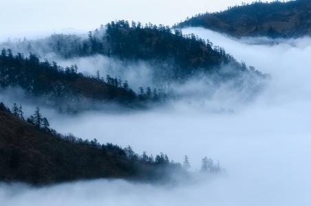 中国四川-旅游-四人同-雪景-风光 图片素材