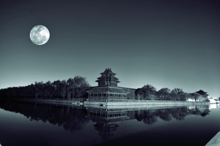 知白守黑-夜景-城市夜景-北京-角楼 图片素材