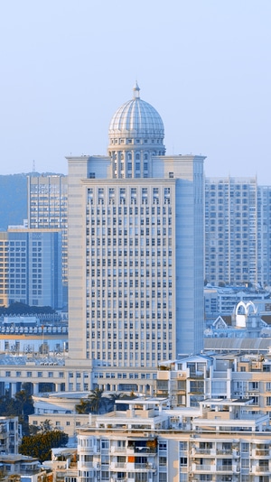 宅家-摄影-摄影师的日常-楼梯间外-城市风光 图片素材