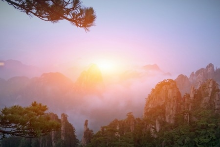 光影-色彩-手机摄影-黄山-山 图片素材