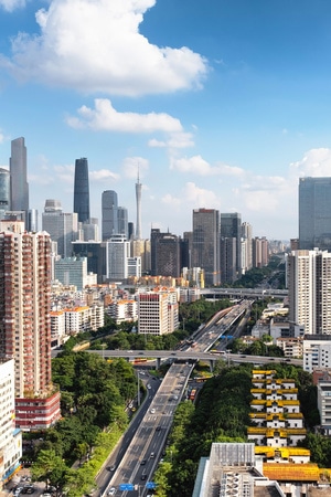 看你的城市-祖国70周年-像素蜜蜂官方-广州-大厦 图片素材