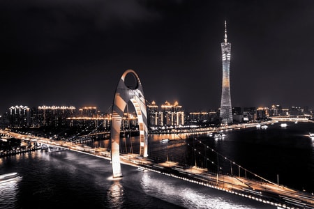 风光-珠江新城-广州塔-广州夜景-祖国70周年 图片素材