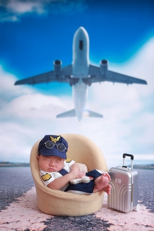 儿童摄影-满月宝宝-新生儿摄影-飞机-婴儿 图片素材