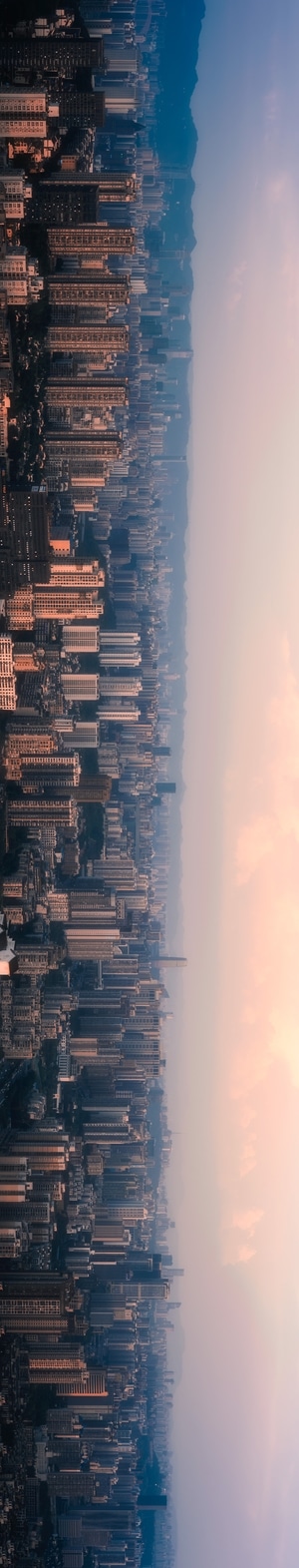 城市-夕阳-天空-防波堤-城市 图片素材