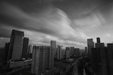 城市-黑白-流云-城市-城市风光 图片素材