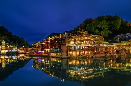 古城-湘西-湖南-凤凰古城-夜景 图片素材