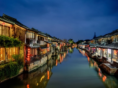 江南-旅行-古镇-风光-夜景 图片素材