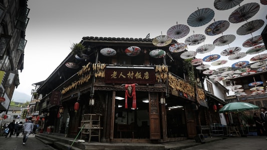 建筑-旅行-饭店-街道-古建筑 图片素材