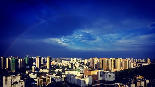 风光-风景-城市-滨海-彩虹 图片素材