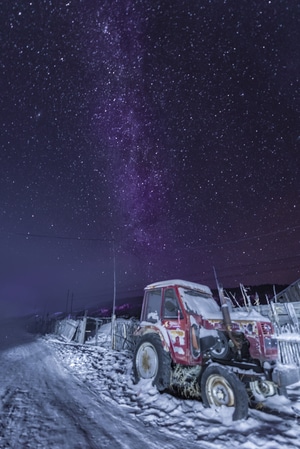 夜景-星空-蓝-风景-光影 图片素材