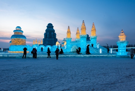 蓝-光影-雪景-冬季-情绪 图片素材