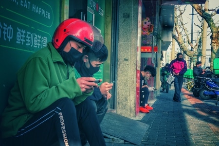 疫情防控中的新年-口罩-晓峰摄影社-人文纪实-街头万象 图片素材