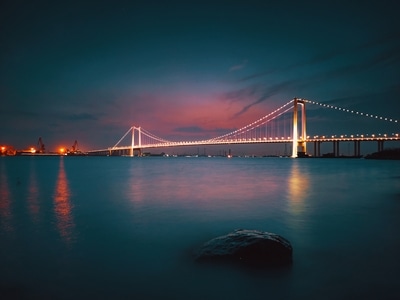 夜色-广州市-运输-桥-桥梁 图片素材