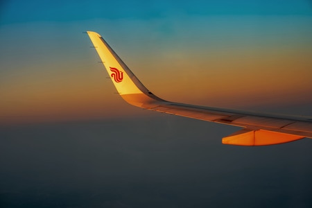 旅游-风景-机翼-霞光-朝霞 图片素材