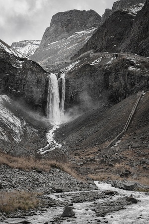 长白山-天池-瀑布-风光-自然风光 图片素材
