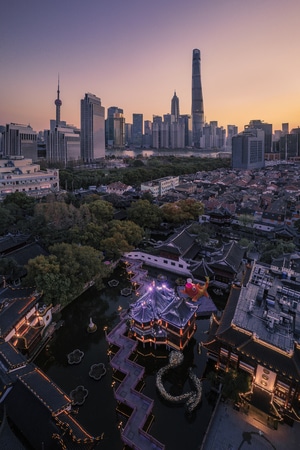 航拍-魔都-复兴路-城市-城市风光 图片素材