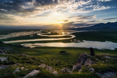 九曲十八弯-巴音布鲁克-巴音布鲁克-风景-风光 图片素材