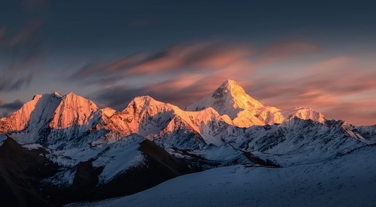 冬日暖阳-一抹暖阳-风景-山峰-山 图片素材