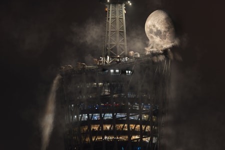 合成-广州塔-月亮-广州塔-建筑 图片素材