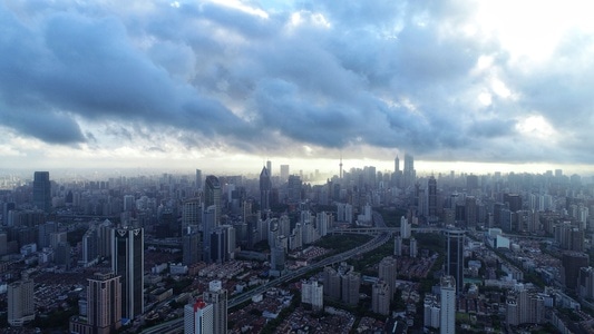 城市天际线-魔都-台风-城市-城市风光 图片素材