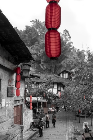 行摄天下-历史记忆-房屋-巷道-灯笼 图片素材