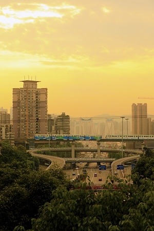 繁华都市-网红城市-轨道交通-城市-建筑 图片素材