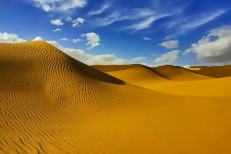 手机-乌兰布和沙漠-沙漠-黄色-蓝天 图片素材