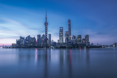 建筑-上海-城市-夜景-钻探平台 图片素材