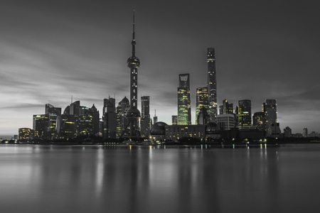 上海-城市-建筑-夜景-夜景 图片素材