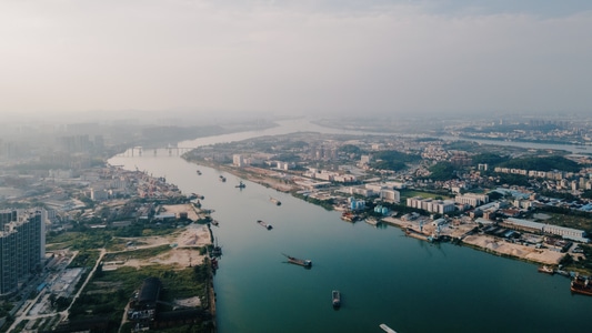 色彩-建筑-城市-交通-江门 图片素材