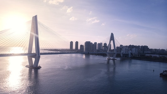 风光-旅行-海口-码头-吊桥 图片素材