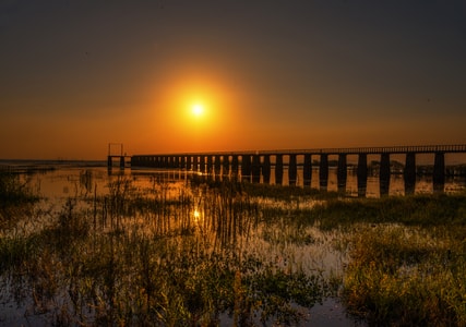 城市风光-石臼湖-夕阳-风景-风光 图片素材