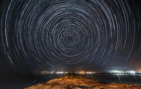 星轨-银河-自然-风景-星空 图片素材