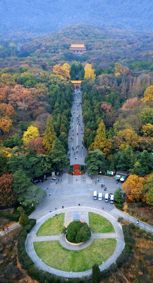 风光-中山陵-无人机-中山陵秋色-风景 图片素材