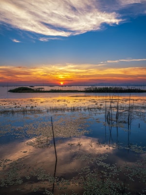城市风光-石臼湖-夕阳-风景-夕阳 图片素材