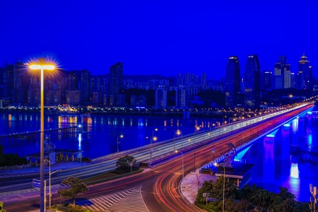 旅行-夜景-桥都-重庆-摄影和文字 图片素材
