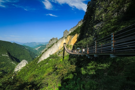 风光-旅行-索桥-武陵山大裂谷-风景 图片素材
