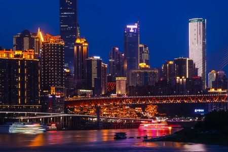 夜色-夜景-旅行-山城-桥都 图片素材