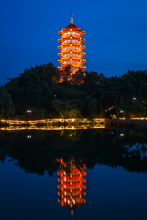 我要上封面-夜色-夜景-倒影-荷花 图片素材