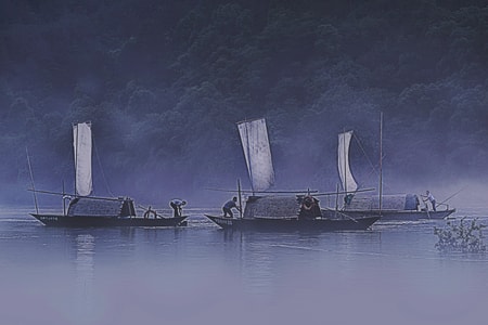 自然-风光-帆船-风景-江 图片素材