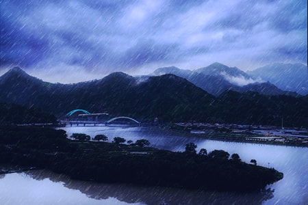 风光-自然-风雨-瓯江-冷调 图片素材