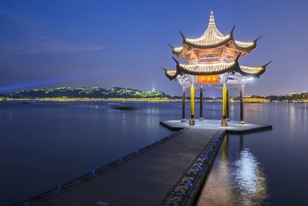 西湖-湖滨-杭州-集贤亭-风景 图片素材