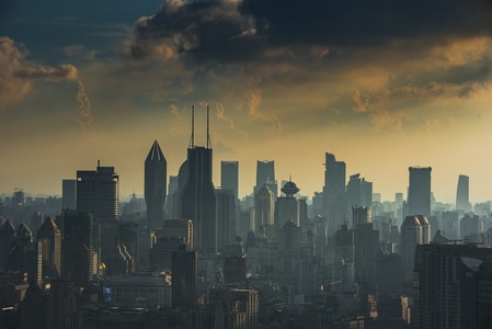 都市-金色-晚霞-城市-建筑 图片素材