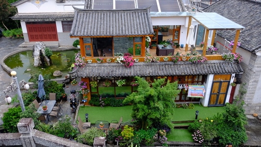 云南-丽江-大研古城-房屋-房子 图片素材