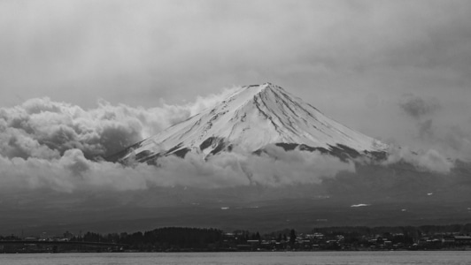 云彩-在路上-风景-风光-富士山 图片素材