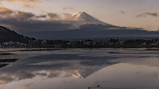 富士山-日本-河口湖-日出-晨曦 图片素材